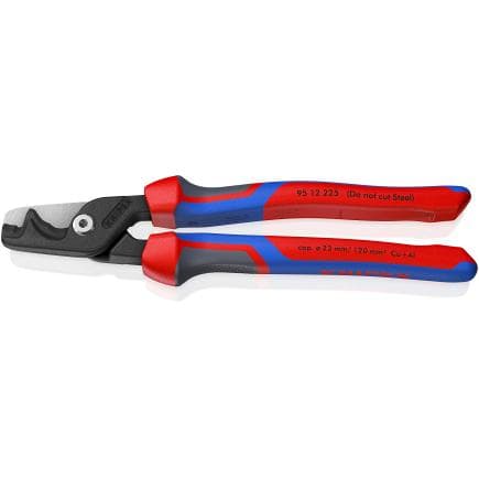 KNIPEX 95 12 225 - StepCut® XL Coupe-câbles avec coupe par étapes avec poignées comfortables brunie 225 mm