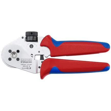 KNIPEX 97 52 63 A - Pince à quatre poinçons pour contacts tournés avec poignées multi-composants chromées de 175 mm