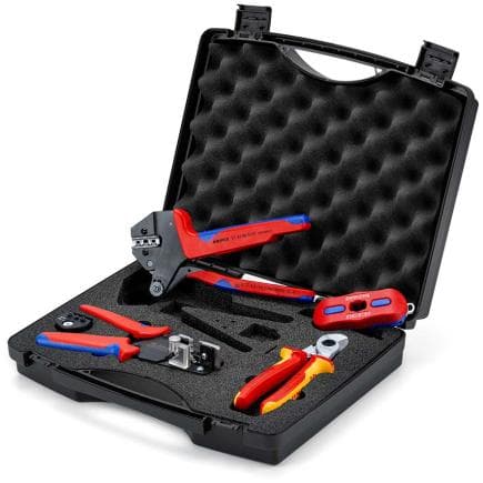 KNIPEX 97 91 04 V03 - Boîtier à outils photovoltaïque pour bornes photovoltaïques MC4® / MC4® Evo 2 (8 pièces)