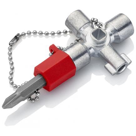 KNIPEX 00 11 02 - Clé universelle pour tableaux et armoires électriques, pour tous systèmes de fermeture courants