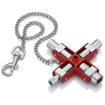 KNIPEX 00 11 06 - Clé universelle pour tableaux et armoires électriques, pour tous systèmes de fermeture courants