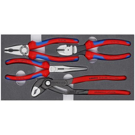 KNIPEX 00 20 01 V15 - Assortiment d'outils dans compartiments en mousse thermoformée 4 pièces