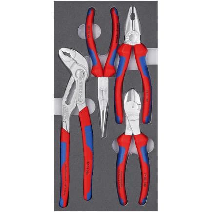 KNIPEX 00 20 01 V17 - Assortiment d'outils dans compartiments en mousse thermoformée 4 pièces