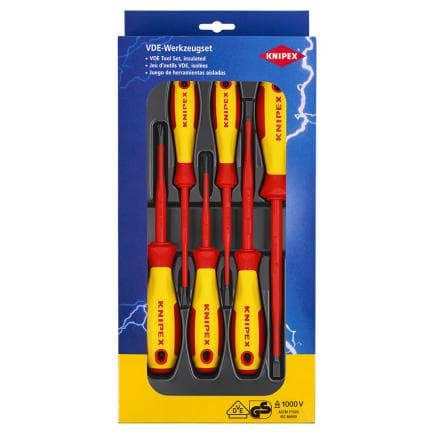 KNIPEX 00 20 12 V03 - Assortiment de tournevis VDE Phillips®/Pozidriv® (6 pièces)