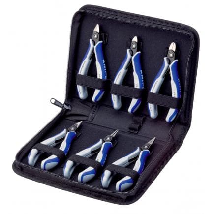 KNIPEX 00 20 16 P - Mallette de pinces pour électronique avec outils spéciaux pour composants électroniques 6 pièces