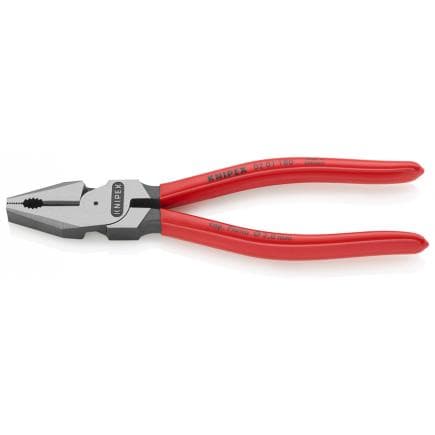 KNIPEX 02 01 180 - Pince universelle type "strong" bondérisée noire, tête polie, poignées enduites de résine synthétique