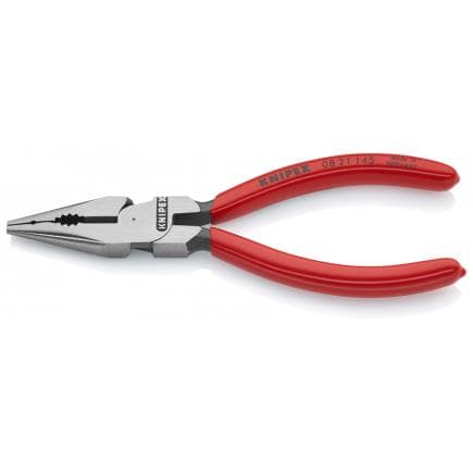 KNIPEX 08 21 145 - Pince universelle à tête pointue bondérisée noire, tête polie, poignées enduites de résine synthétique
