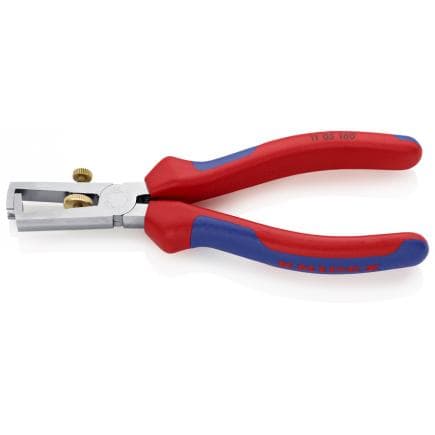 KNIPEX 11 05 160 - Pince à dénuder avec ressort d'ouverture universelle, chromée, poignées revêtues d'un matériau bi-composant