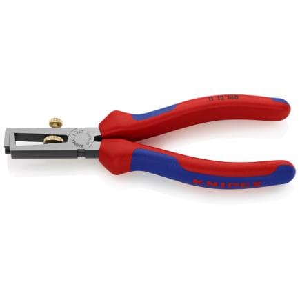 KNIPEX 11 12 160 - Pince à dénuder universelle bondérisée noire, tête polie, poignées revêtues d'un matériau bi-composant