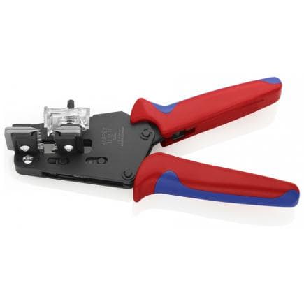 KNIPEX 12 12 11 - Pince à dénuder de précision avec lames profilées, acier bruni, poignées revêtues d'un matériau bi-composant, pour câbles de...