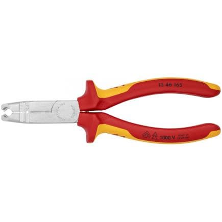 KNIPEX 13 46 165 - Pince à dénuder multifonction, chromée, poignées isolées revêtues d'un matériau bi-composant, certifiées VDE