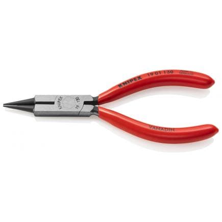 KNIPEX 19 01 130 - Pince à bec rond avec coupe-fils (pince de bijoutier) bondérisée noire, tête polie, poignées enduites de résine synthétique