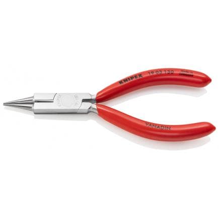 KNIPEX 19 03 130 - Pince à bec rond avec coupe-fils (pince de bijoutier) chromée, poignées enduites de résine synthétique