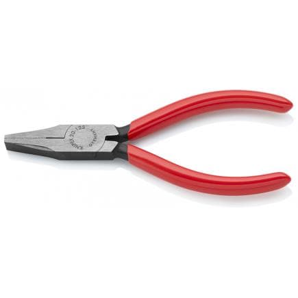 KNIPEX 20 01 125 - Pince mécano droite, bec plat, bondérisée noire, tête polie, poignées enduites de résine synthétique