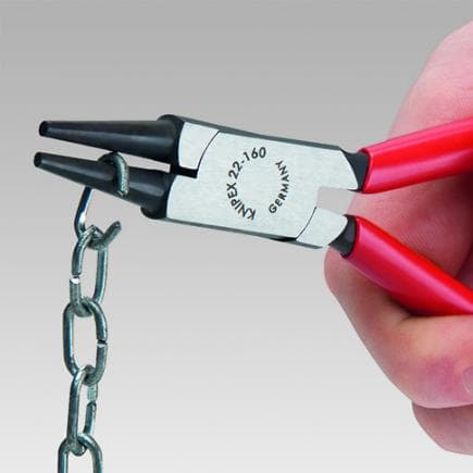 KNIPEX 22 01 125 - Pince à bec rond, bondérisée noire, tête polie, poignées enduites de résine synthétique