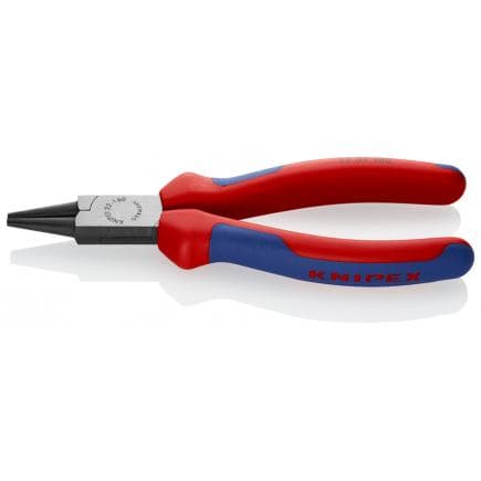 KNIPEX 22 02 140 - Pince à bec rond, bondérisée noire, tête polie, poignées revêtues d'un matériau bi-composant