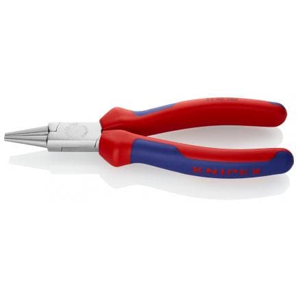 KNIPEX 22 05 140 - Pince à bec rond chromée, poignées revêtues d'un matériau bi-composant
