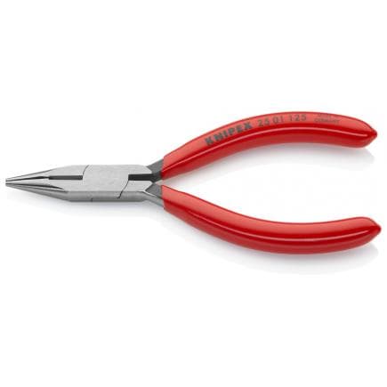 KNIPEX 25 01 160 SB - Pince de mécanicien - à bec demi-rond et coupe-fils (pince pour techniciens radio) bondérisée noire, tête polie, poignées...