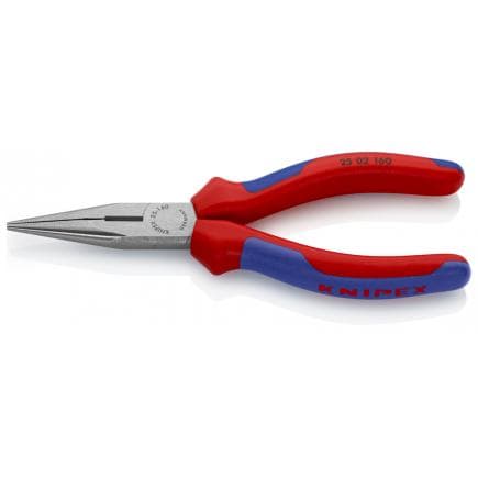 KNIPEX 25 02 140 - Pince de mécanicien - à bec demi-rond avec coupe-fils (pince pour techniciens radio) bondérisée noire, tête polie, poignées...