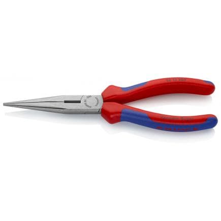 KNIPEX 26 12 200 - Pince de mécanicien - à bec demi-rond avec coupe-fils (pince bec de cigogne) bondérisée noire, tête polie, poignées revêtues...