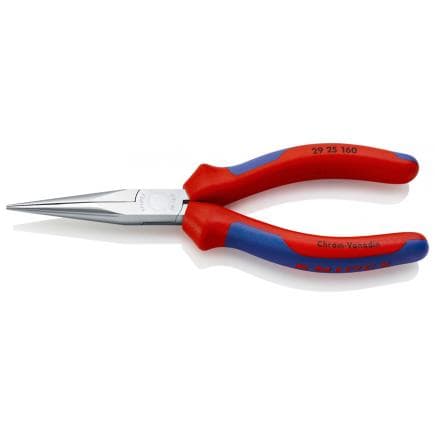 KNIPEX 29 25 160 - Pince téléphonique chromée, poignées revêtues d'un matériau bi-composant, pointes particulièrement fines
