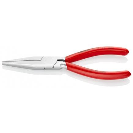 KNIPEX 30 13 140 - Pince de mécanicien - à bec long, chromée, poignées enduites de résine synthétique, bec long et plat, pointes moletées