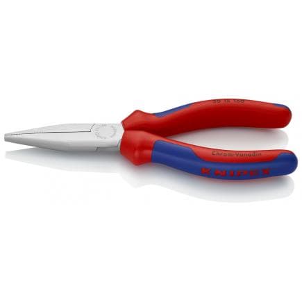 KNIPEX 30 15 140 - Pince de mécanicien - à bec long, chromée, poignées revêtues d'un matériau bi-composant, bec long et plat, pointes moletées