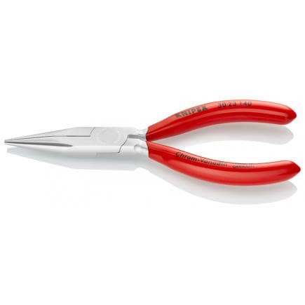 KNIPEX 30 23 140 - Pince de mécanicien - à bec long, chromée, poignées enduites de résine synthétique, bec long, demi-rond, pointes moletées