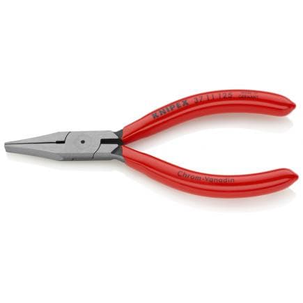 KNIPEX 37 11 125 - Pince de mécanique fine bondérisée noire, tête polie, poignées enduites de résine synthétique, bec large et plat