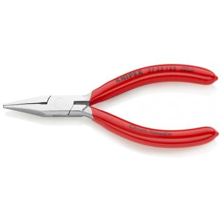 KNIPEX 37 23 125 - Pince de mécanique fine chromée, poignées enduites de résine synthétique, bec plat pointu