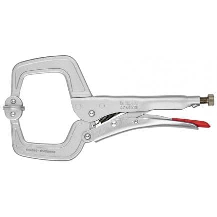 KNIPEX 42 44 280 - Pince-étau pour soudeurs, zinguée et polie, à mâchoires mobiles, serrage de pièces et profilés volumineux de forte épaisseur