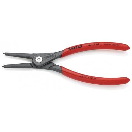KNIPEX 49 11 A1 - Pince de précision pour circlips externes sur arbres, bondérisée grise, poignées enduites de résine synthétique antidérapante,...