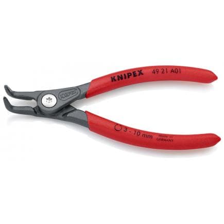 KNIPEX 49 21 A11 - Pince de précision pour circlips externes sur arbres, bondérisée grise, poignées enduites de résine synthétique antidérapante,...