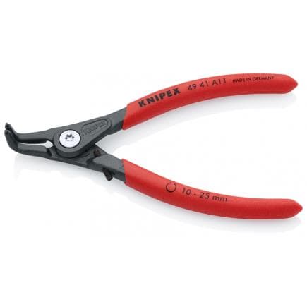 KNIPEX 49 41 A01 - Pince de précision pour circlips extérieurs sur arbres, bondérisée grise, poignées enduites de résine synthétique...