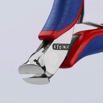 KNIPEX 64 12 115 - Pince coupante pour électronique à tranchant frontal, tête polie miroir, poignées revêtues d'un matériau bi-composant