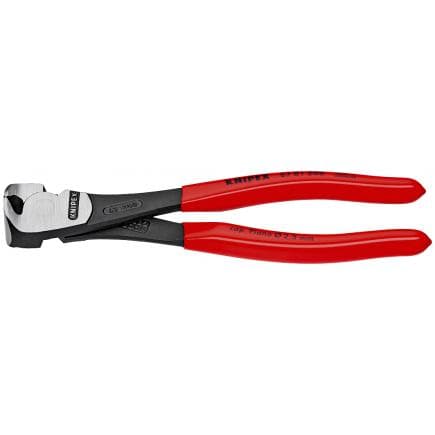 KNIPEX 67 01 140 - Pince coupante de mécanicien à tranchant frontal - type "strong", bondérisée noire, tête polie, poignées enduites de résine...