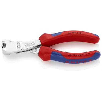 KNIPEX 67 05 200 - Pince coupante de mécanicien à tranchant frontal - type "strong", chromée, poignées revêtues d'un matériau bi-composant