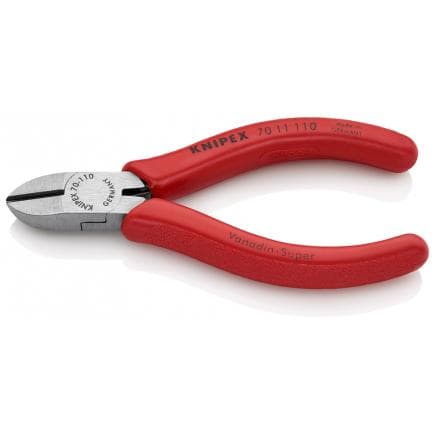 KNIPEX 70 11 110 - Pince coupante latérale de mécanicien, tête polie, poignées enduites de résine synthétique