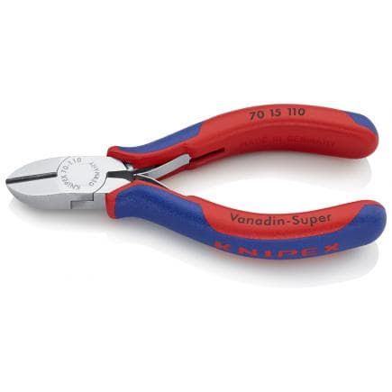 KNIPEX 70 15 110 - Pince coupante latérale de mécanicien chromée, poignées revêtues d'un matériau bi-composant