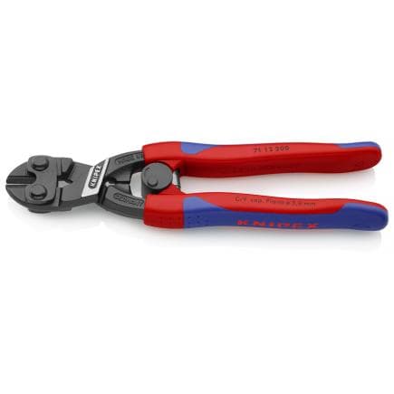 KNIPEX 71 12 200 - Pince coupante à double levier CoBolt® bondérisée noire, poignées revêtues d'un matériau bi-composant, forme conique