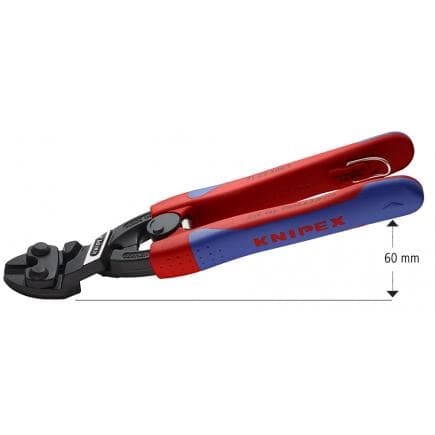 KNIPEX 71 22 200 T BK - Pince coupante à double levier CoBolt® bondérisée noire, poignées revêtues d'un matériau bi-composant, forme conique, avec...