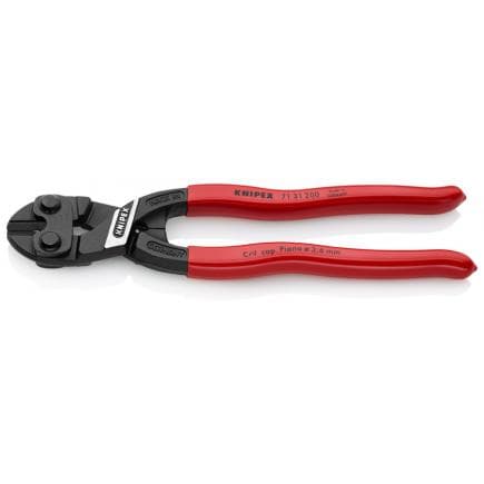 KNIPEX 71 31 200 - Pince coupante à double levier CoBolt® bondérisée noire, poignées enduites de résine synthétique, avec évidement pour faciliter...
