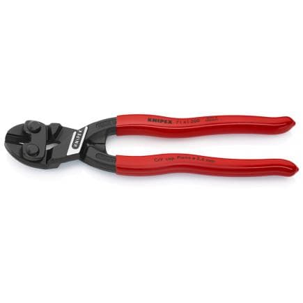 KNIPEX 71 41 200 - Pince coupante à double levier CoBolt® bondérisée noire, poignées enduites de résine synthétique, avec évidement pour faciliter...