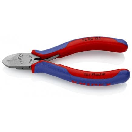 KNIPEX 72 02 125 - Pince coupante pour résine synthétique, tête polie, poignées revêtues d'un matériau bi-composant