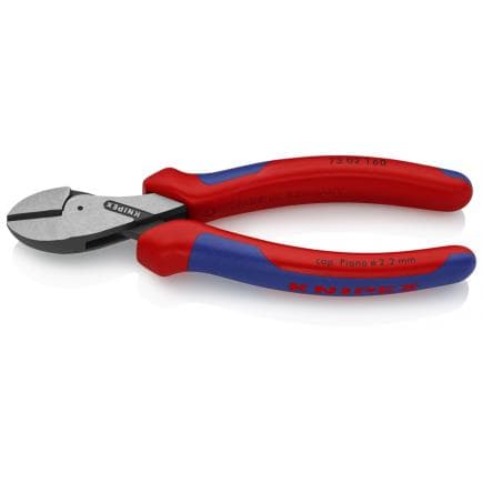 KNIPEX 73 02 160 - Pince coupante latérale X-Cut® compacte à force de coupe élevée, bondérisée noire, tête polie, poignées revêtues d'un matériau...