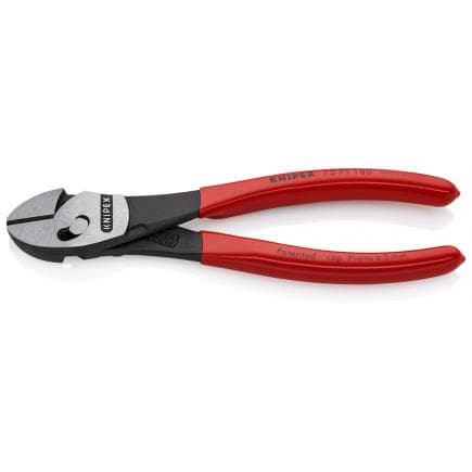 KNIPEX 73 71 180 - Pince coupante latérale hautes performances TwinForce®, bondérisée noire, tête polie, poignées enduites de résine synthétique