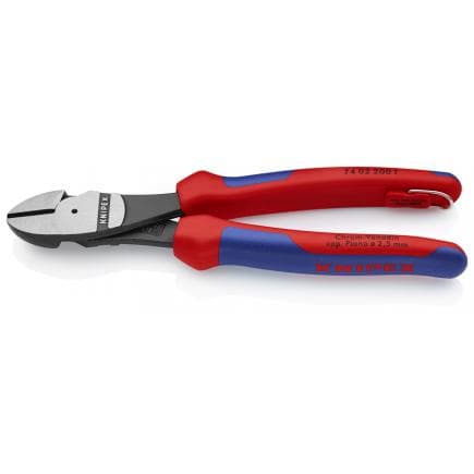 KNIPEX 74 02 200 T - Pince coupante latérale de mécanicien type "strong", bondérisée noire, tête polie, poignées revêtues d'un matériau...