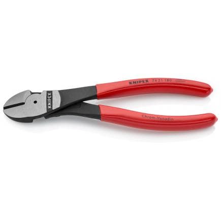 KNIPEX 74 21 200 - Pince coupante latérale de mécanicien type ''strong'', bondérisée noire, tête polie, poignées enduites de résine synthétique et...