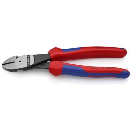 KNIPEX 74 22 250 - Pince coupante latérale de mécanicien type ''strong'' bondérisée noire, tête polie, poignées revêtues d'un matériau...