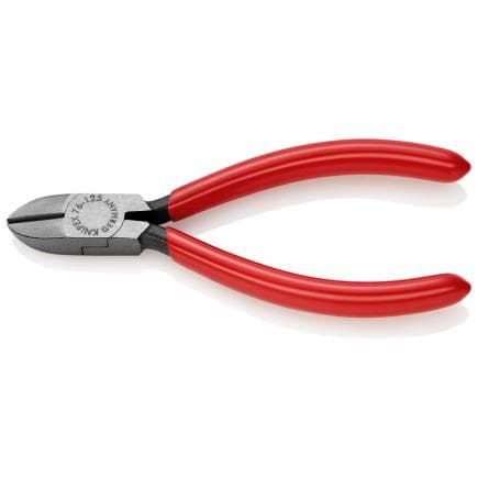 KNIPEX 76 01 125 - Pince coupante latérale de mécanicien pour électromécanique, tête polie, poignées enduites de résine synthétique
